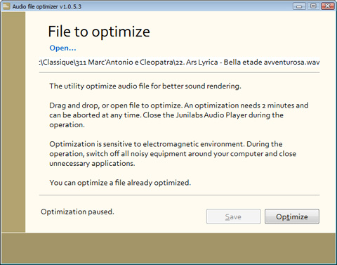 Optimize audio file