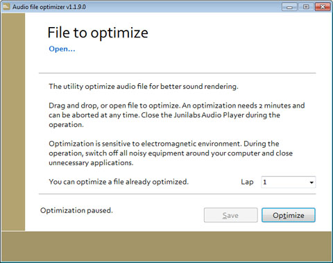 Optimize audio file